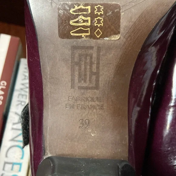 France Mode Purple Leather Mary Jane Shoes Made in France Women's Size 8 - 8.5 - Picture 10 of 16